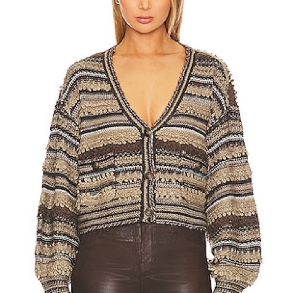 L’AGENCE Harriet Blouson Sleeve Cardigan